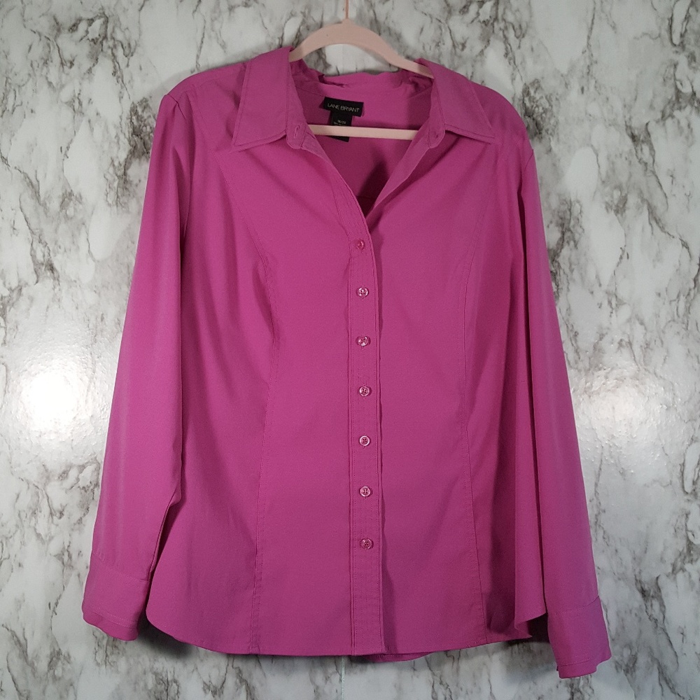 Lane Bryant Purple Button Down Shirt 18/20 T157